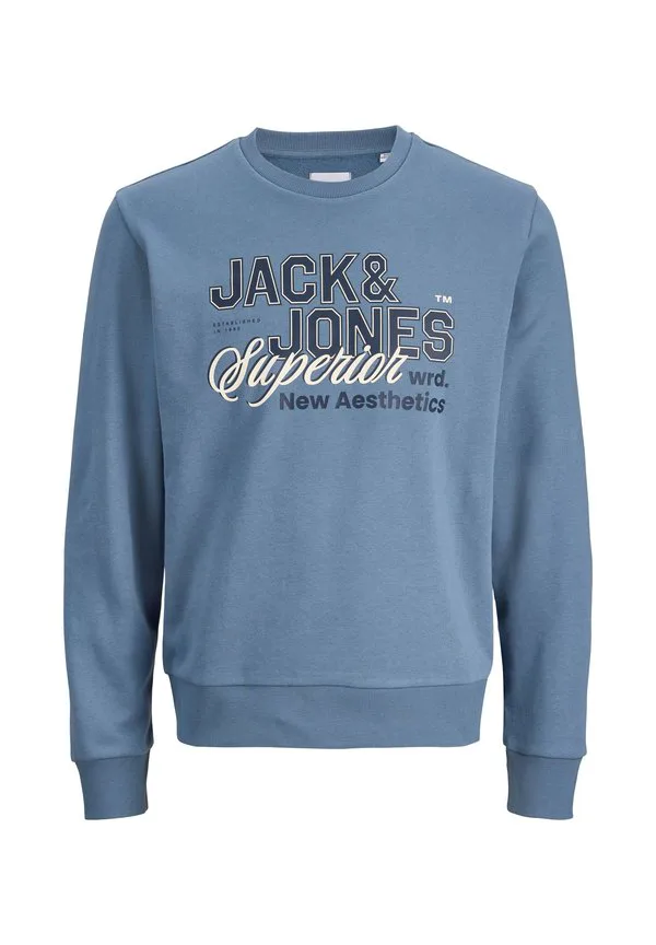 Толстовка jjelogo с круглым вырезом, двухцветная, весна-лето 2026 Jack & Jones Junior, Blue Mirage — фото 3