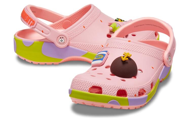 Классический сабо Губка Боб Квадратные Штаны Патрик Стар Crocs, цвет Pink/Yellow — фото 4