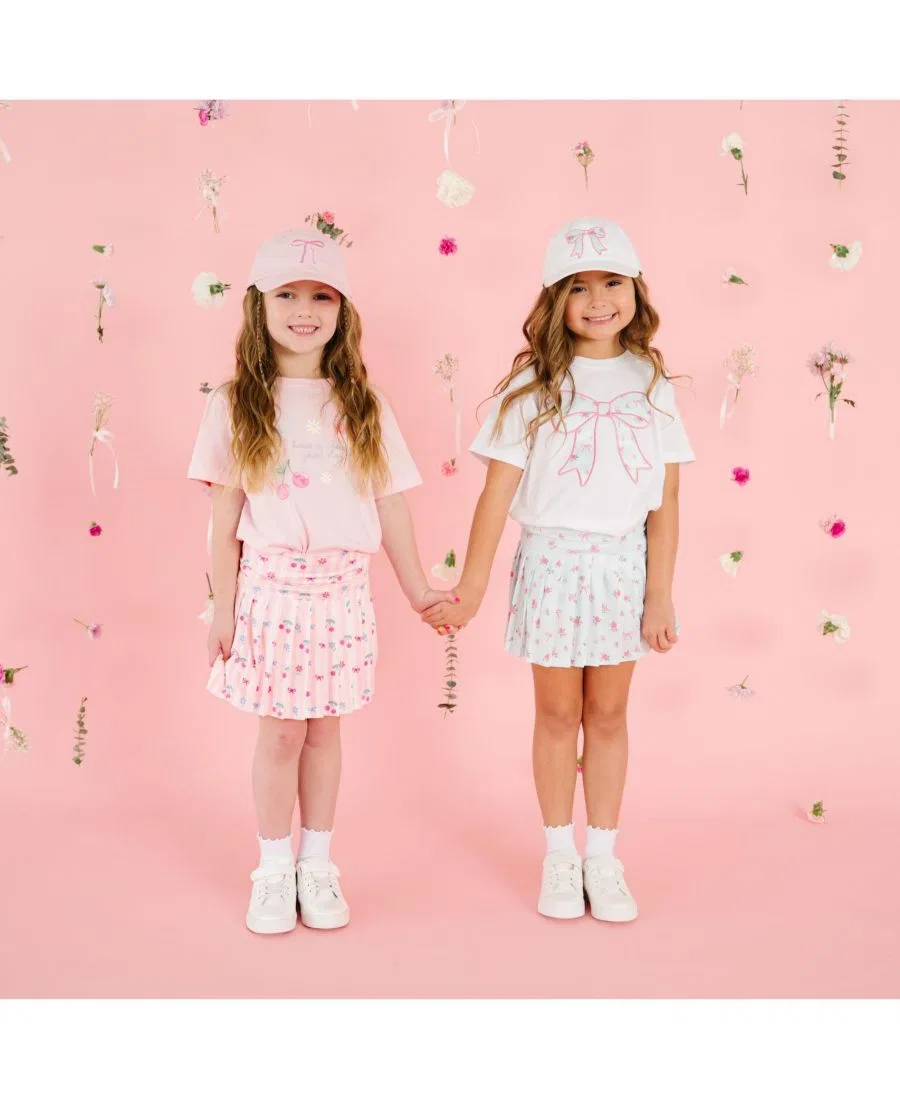 Детская футболка для девочек с коротким рукавом и цветочным бантиком Sweet Wink, белый — фото 4