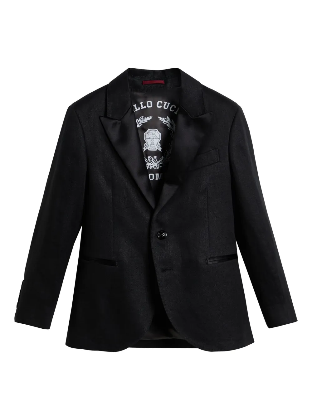 

Льняной пиджак Brunello Cucinelli Kids, черный