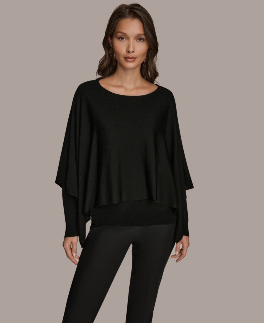 

Женский свитер-накидка с длинными рукавами Donna Karan New York, Black