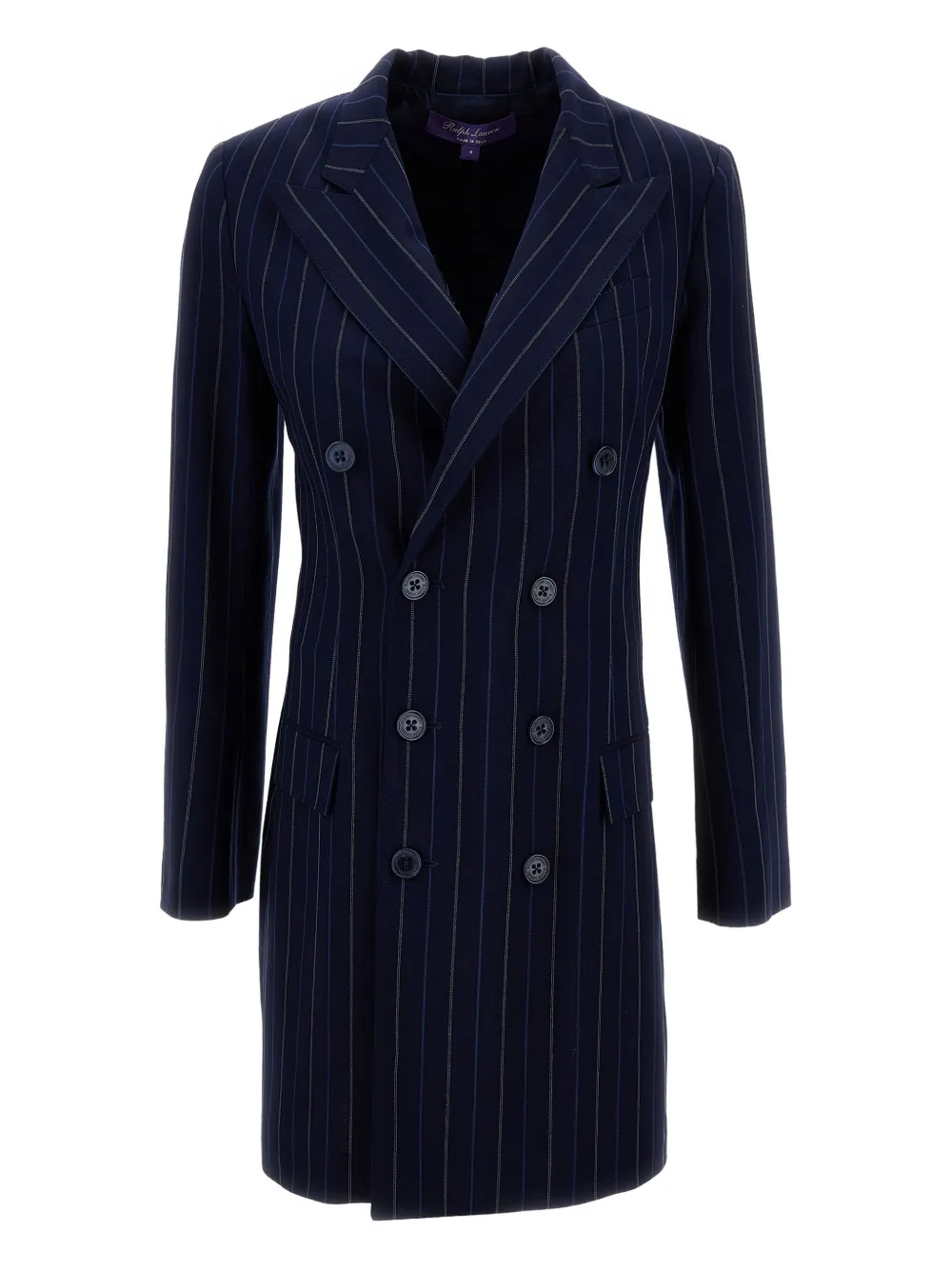 

Двубортное платье мини Camden в тонкую полоску Ralph Lauren Collection, синий