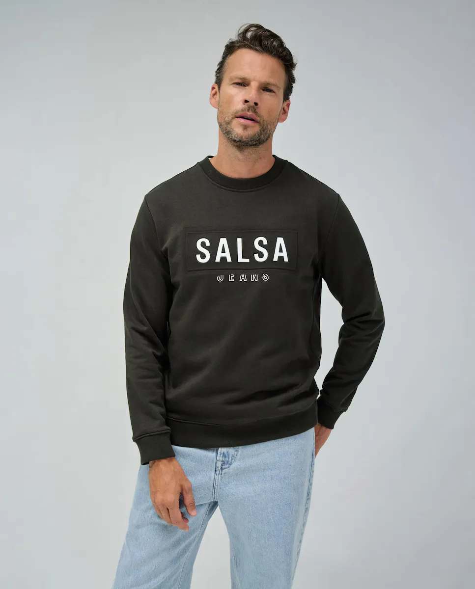 

Обычная мужская толстовка с брендингом Salsa Jeans, зеленый