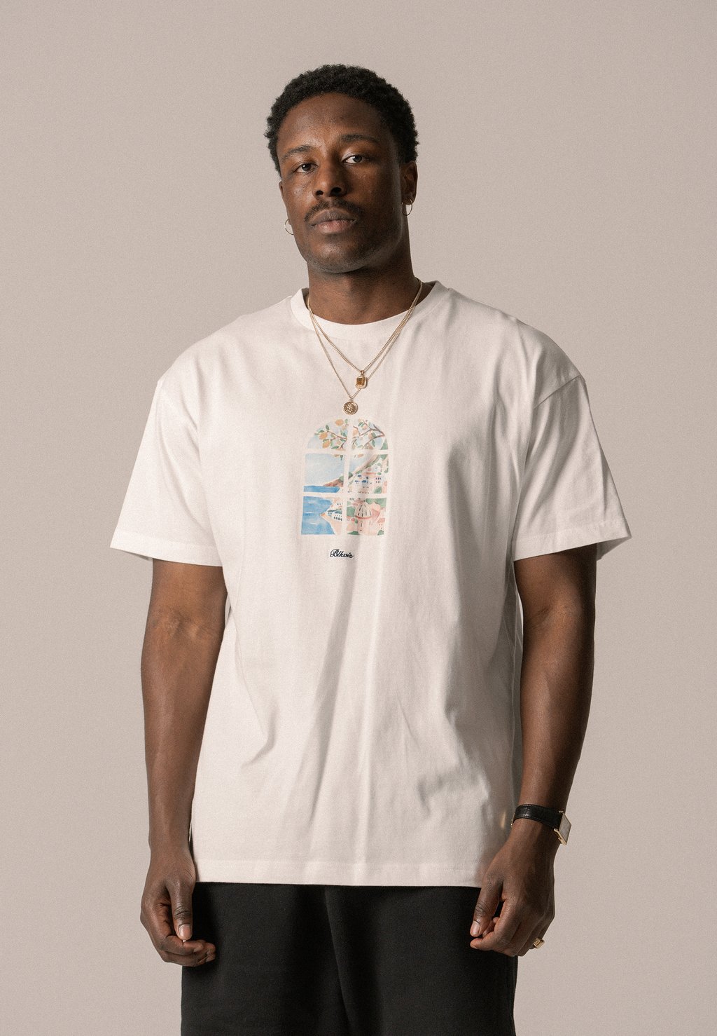 

Футболка с принтом PAESAGGIO TEE UNISEX BLKVIS, белый