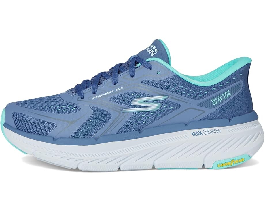 Кроссовки SKECHERS Max Cushioning Premier 2.0 Overland Hands Free Slip-Ins, цвет Blue/Turquoise — фото 4