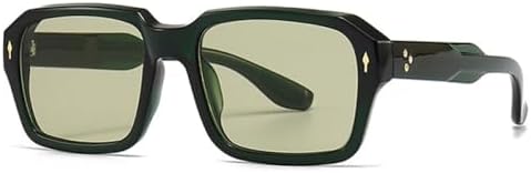 

Солнцезащитные очки Retro Rivets для мужчин в стиле панк с градиентным переходом цвета, модные квадратные очки для женщин, цвет «зеленый чай», 2027 год MTZJH, Dark Green Green