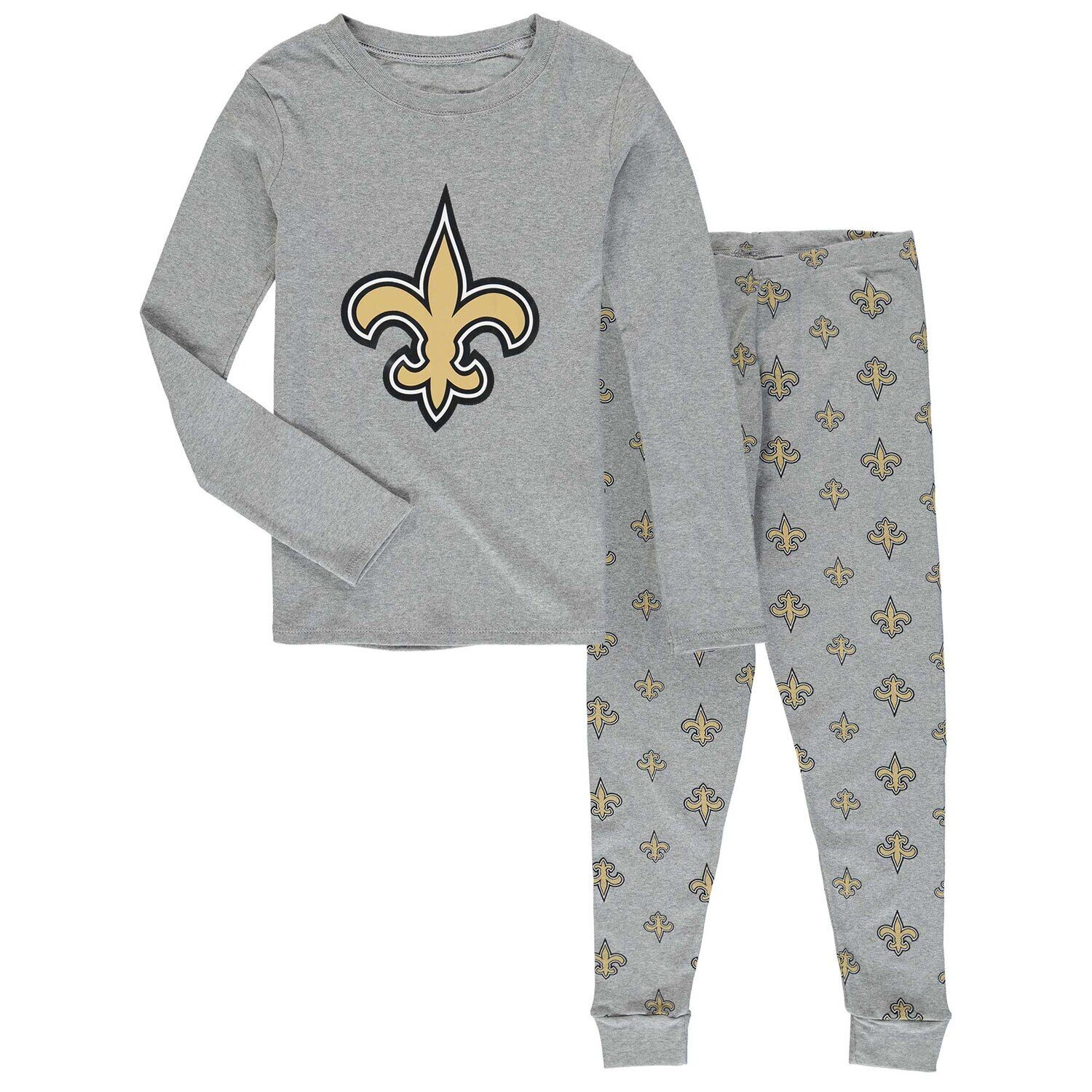 

Серая футболка с длинными рукавами и брюки New Orleans Saints для дошкольников, комплект для сна Outerstuff, Серый, Серая футболка с длинными рукавами и брюки New Orleans Saints для дошкольников, комплект для сна Outerstuff