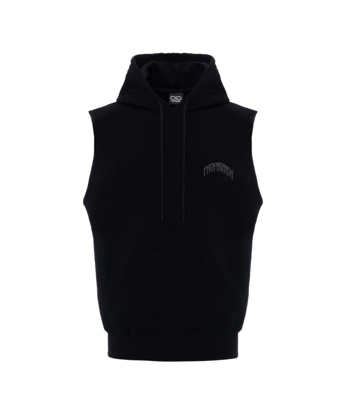 

Черная толстовка-жилет из вышитого хлопка. Propaganda, черный