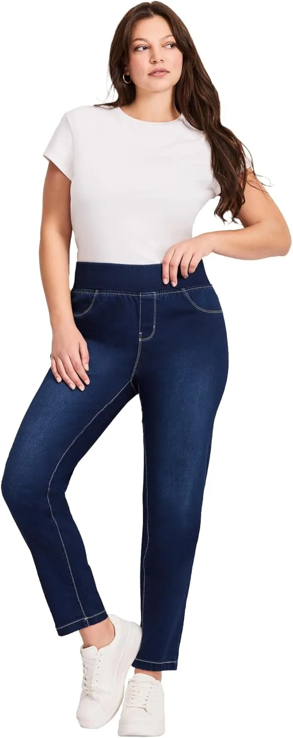 

Женские джинсы Avenue Plus Size Tall Butter Denim Pull-On High Rise