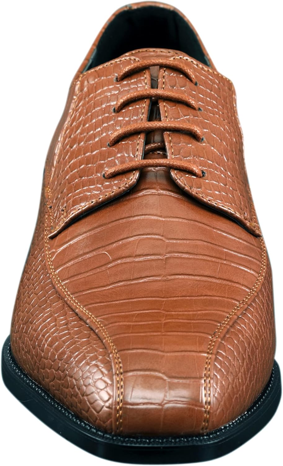 Мужские классические туфли Amali Harvey Fashion с крокодиловой кожей, Cognac — фото 4