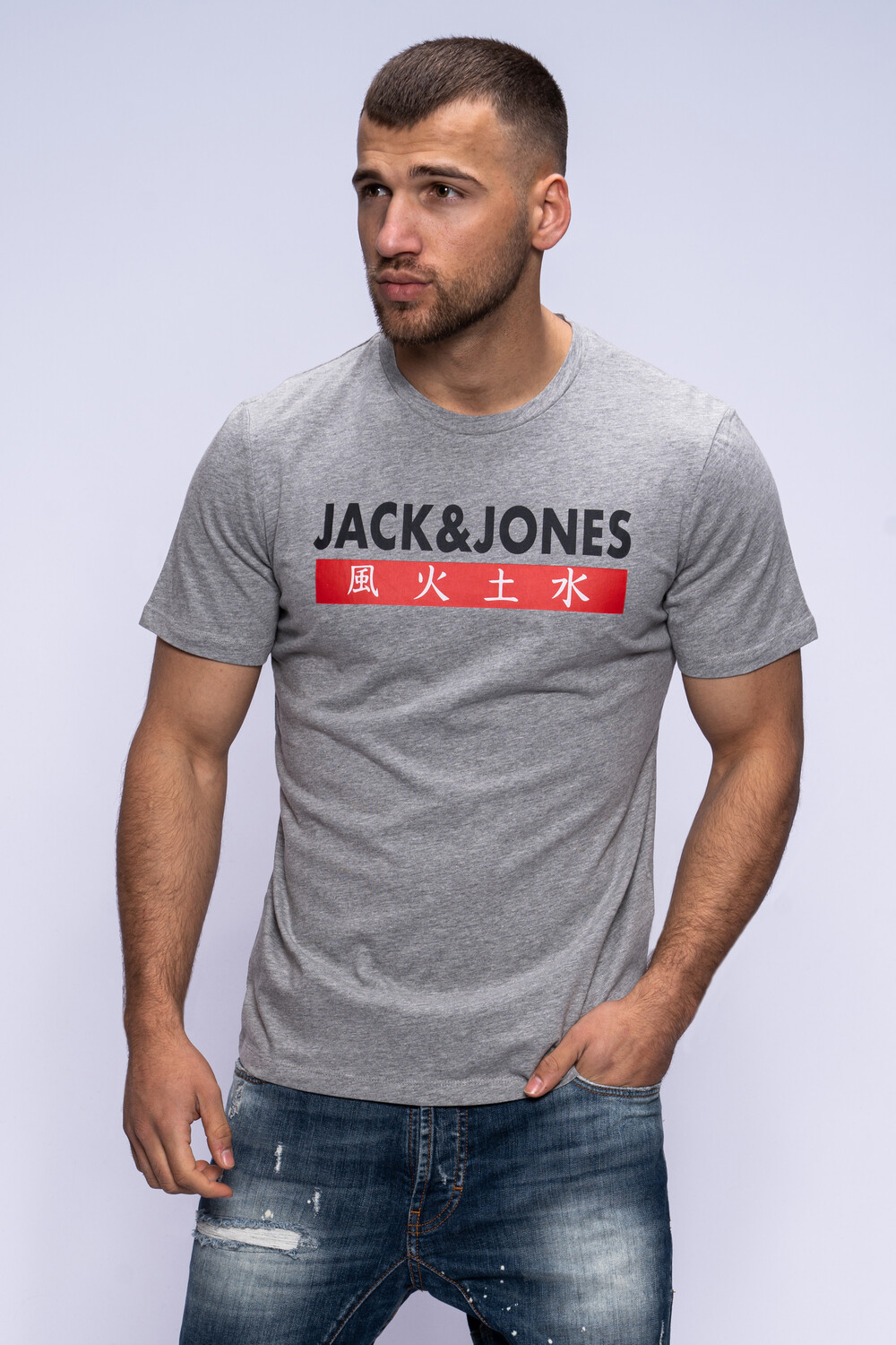 

Футболка Jack & Jones Print ELEMENTS TEE SS CREW NECK, цвет Light Grey Melange