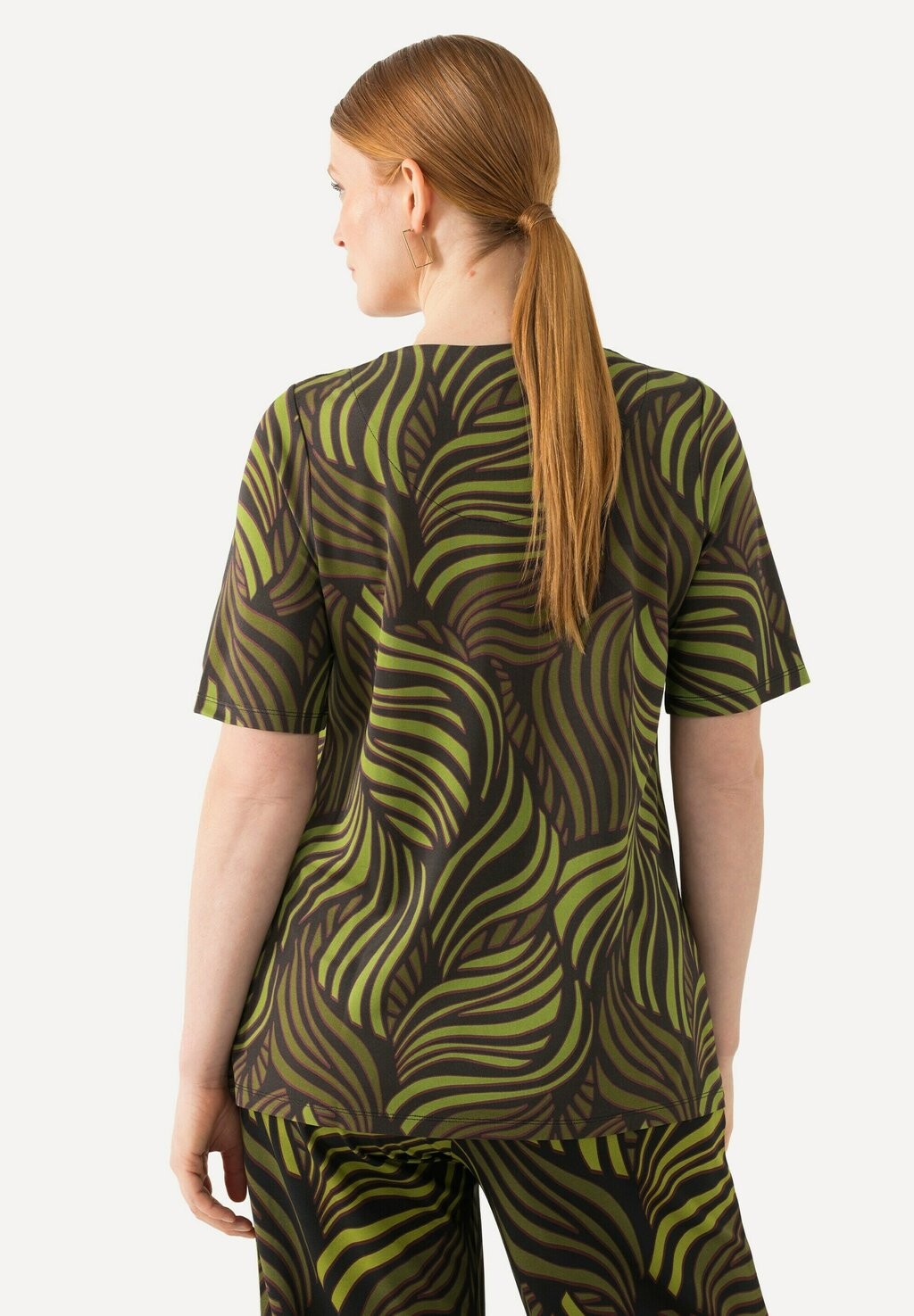 

Футболка с принтом ABSTRACT SHORT SLEEVE SLINKY Ulla Popken, черный