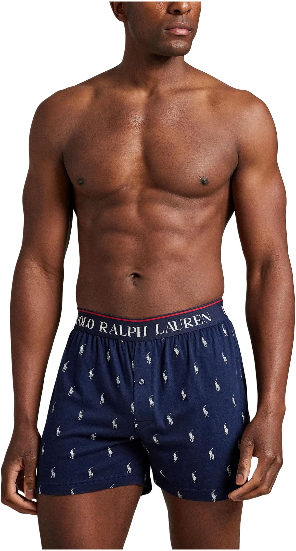 

Боксеры Polo Ralph Lauren Exposed Waistband Knit Boxer, цвет Cruise Navy/White AOPP