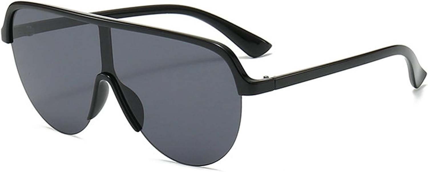 

Willochra — большие цельные солнцезащитные очки с зеркальными линзами для женщин, модные очки в стиле Y2K с плоскими зеркальными линзами для мужчин, очки в стиле хип-хоп, Black