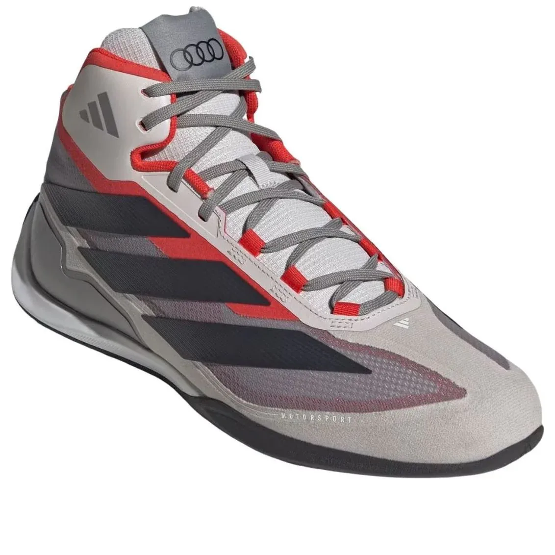 Кроссовки Adidas x Audi Revolut F1 Team Feroza Mid 'Chalk Pearl Black', серый — фото 3