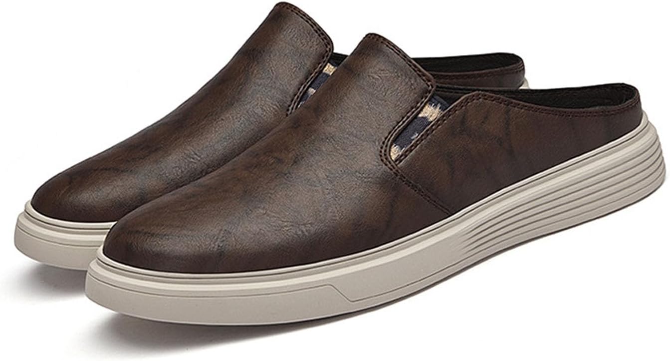 

Мужские кожаные туфли-мюли без шнурков Bhdjk, коричневый