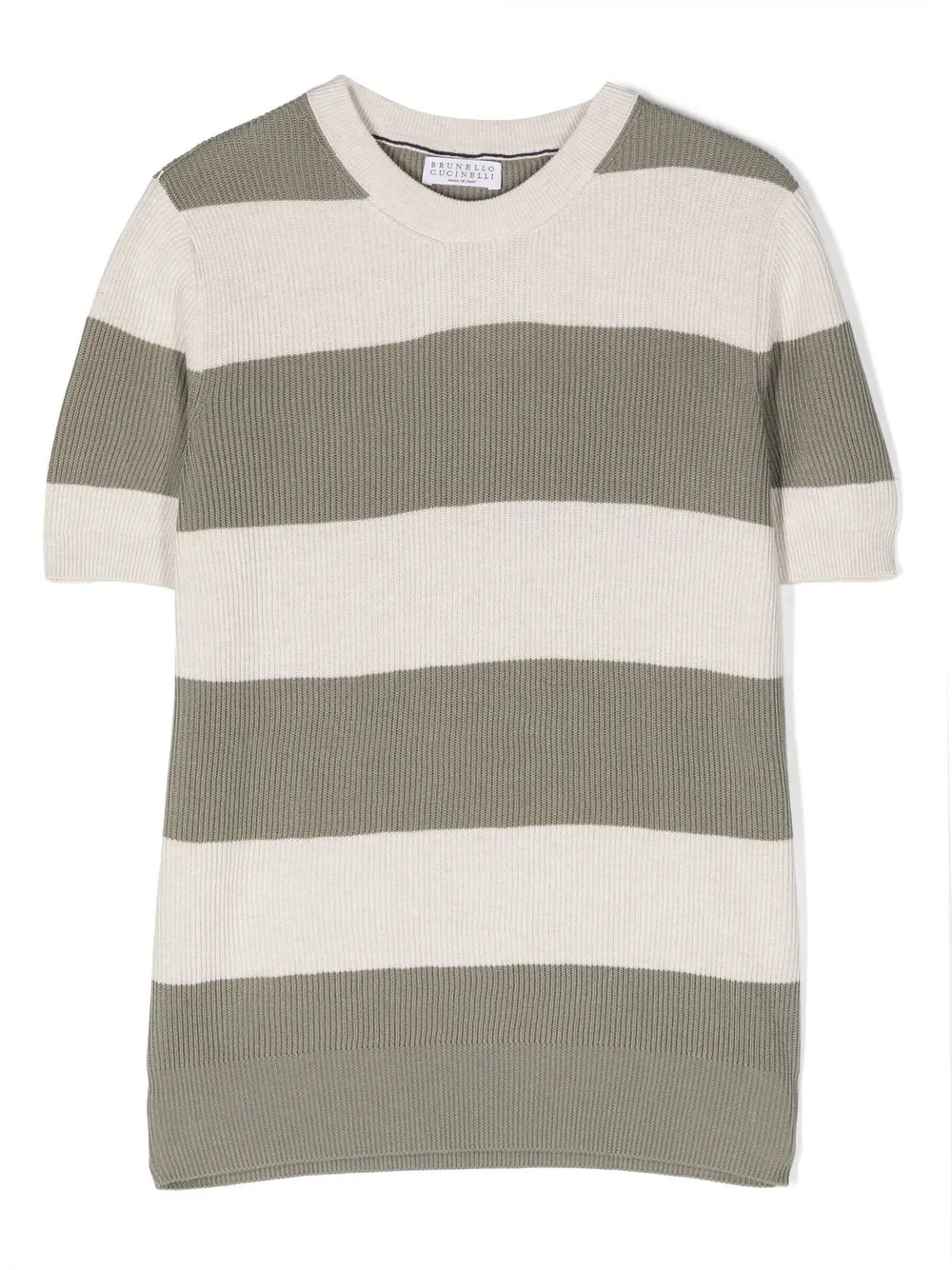 

Футболка в полоску Brunello Cucinelli Kids, зеленый