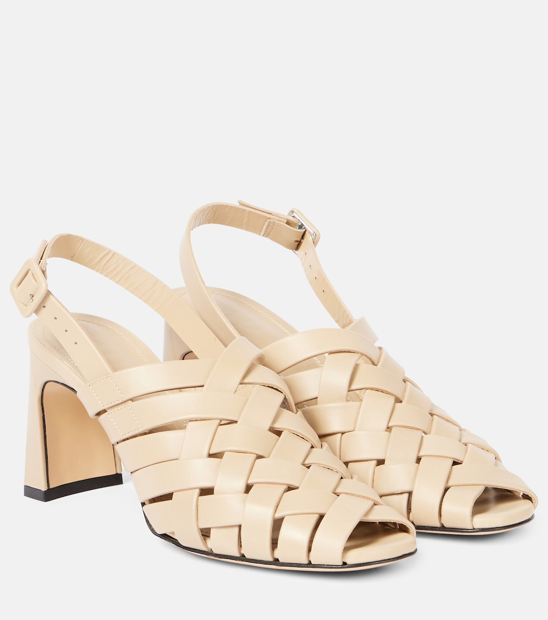 Туфли-лодочки Leona 80 из кожи с открытой пяткой Souliers Martinez, бежевый