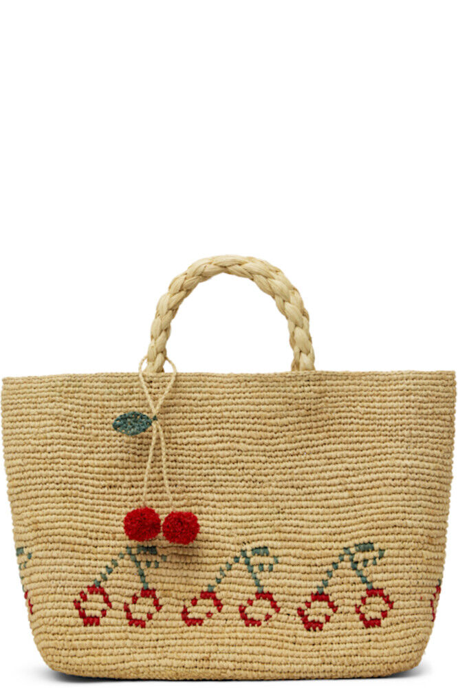 

Детская бежево-красная сумка Fama Tote Bonpoint