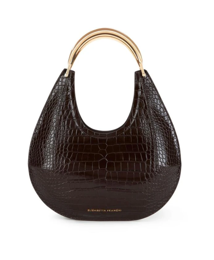 

Сумка-Хобо среднего размера с декоративной ручкой. Elisabetta Franchi, коричневый