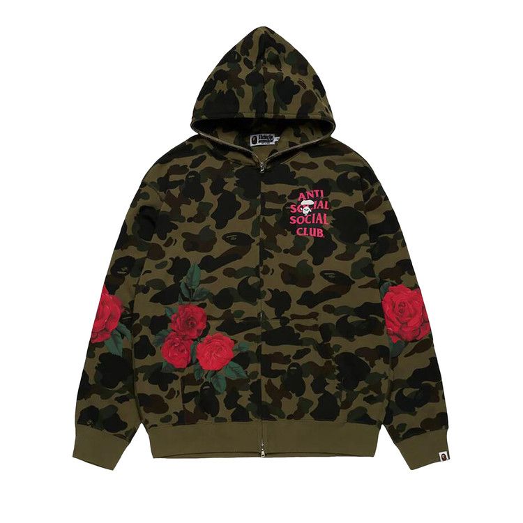 

Худи BAPE x Anti Social Social Club Full Zip Hoodie, Green