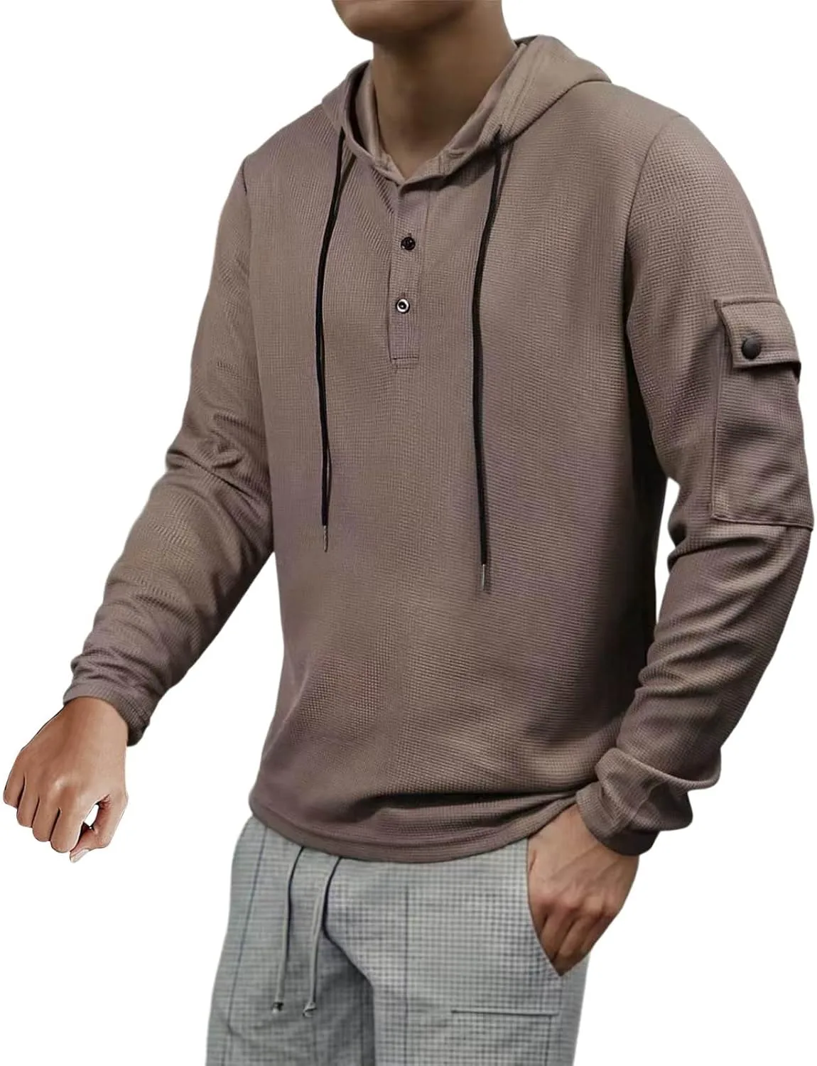 

Мужская вафельная толстовка с капюшоном lightweight для бега и спорта