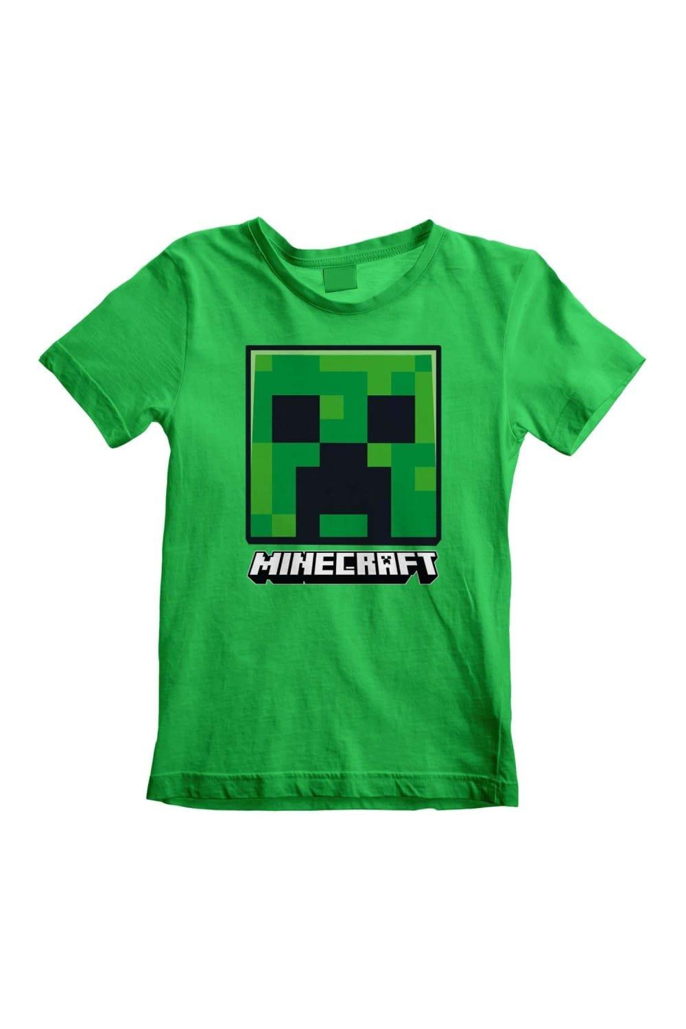 

Футболка с изображением Creeper Face Minecraft, зеленый