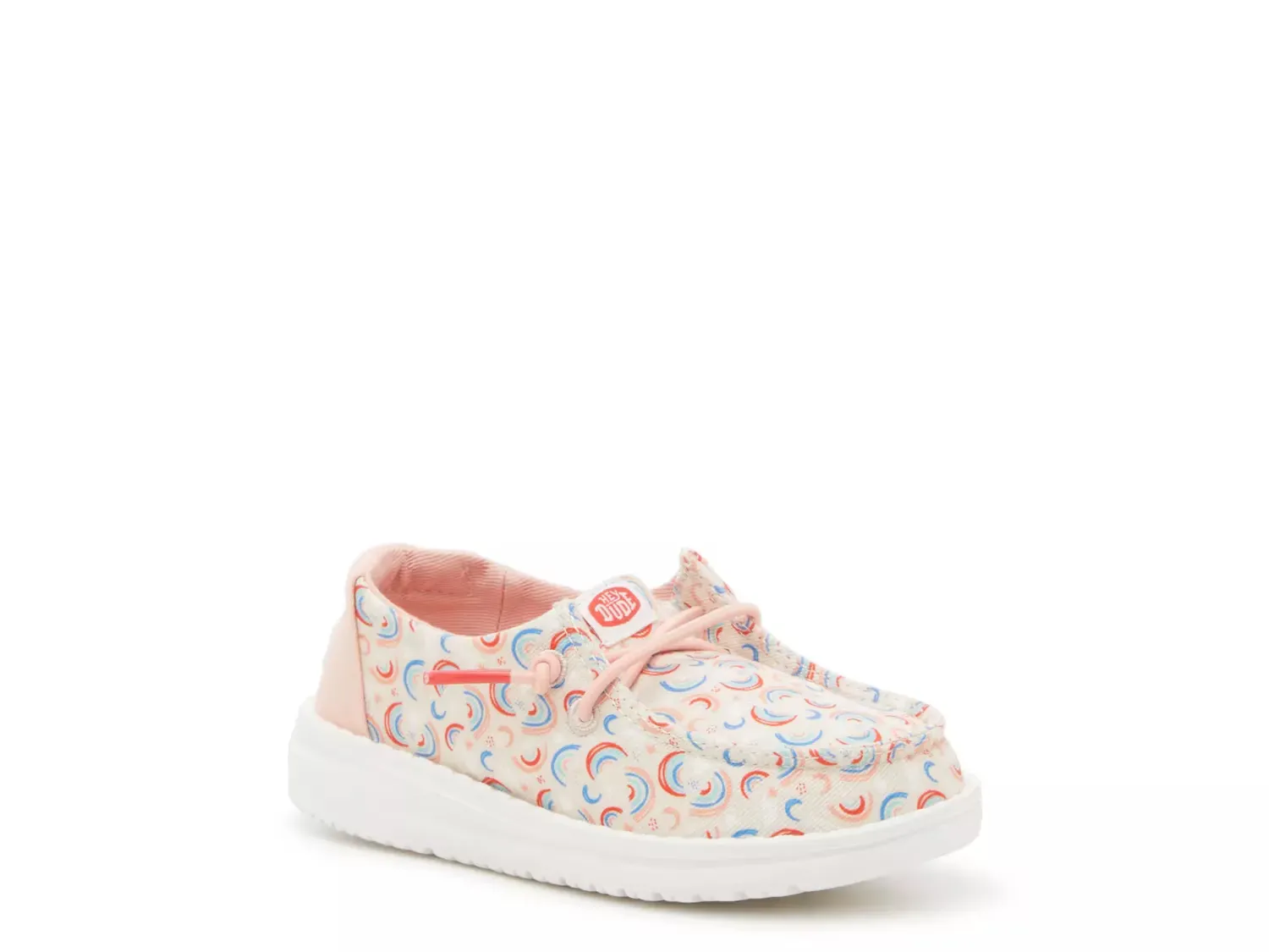 

Слипоны Wendy - детские Heydude, White/Pink/Multicolor Rainbow Print