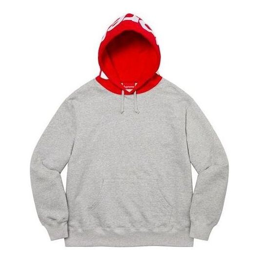 

Толстовка contrast hooded sweatshirt 'grey red white' Supreme, серый