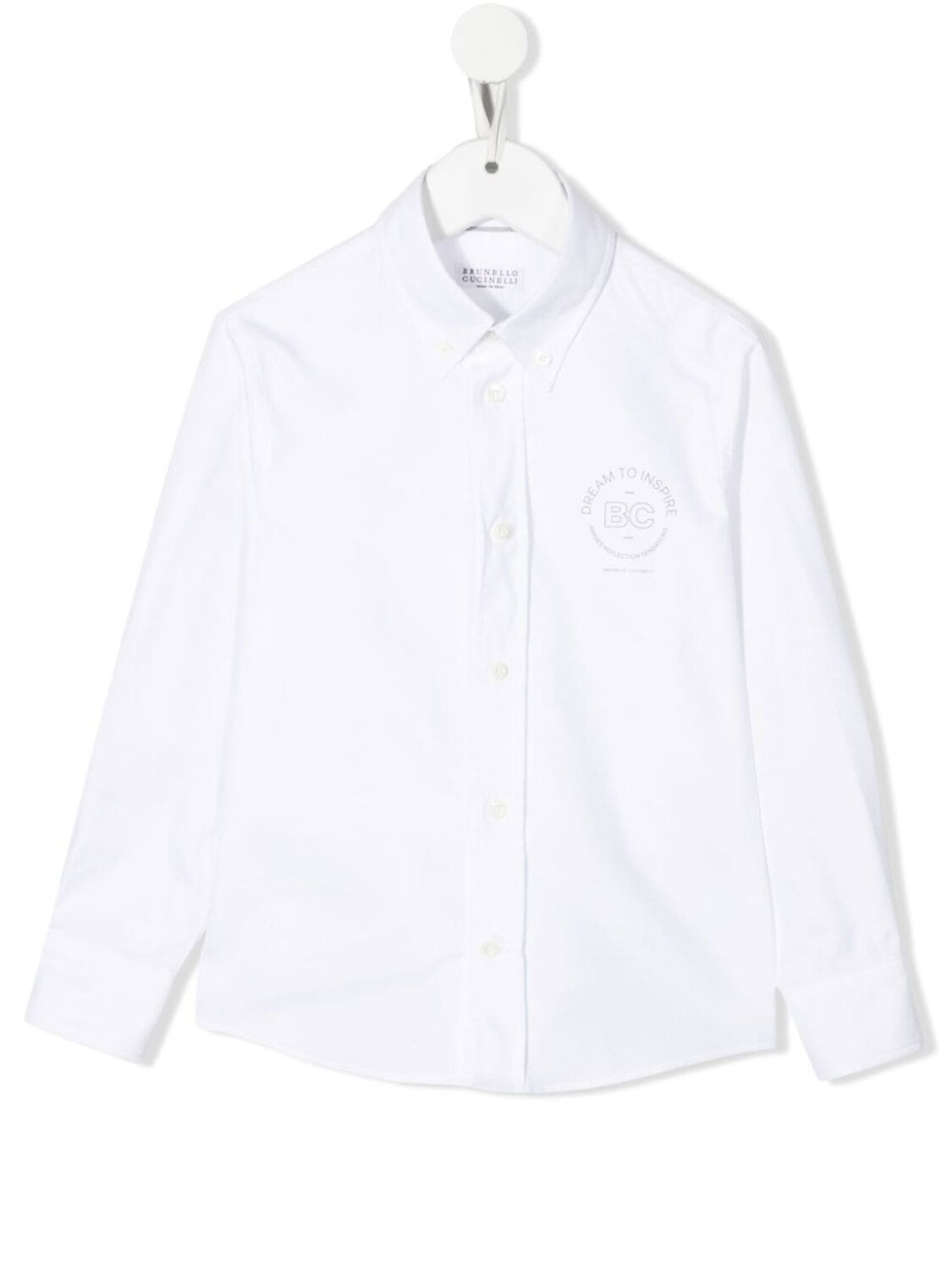

Brunello Cucinelli Kids футболка с длинными рукавами и логотипом, белый