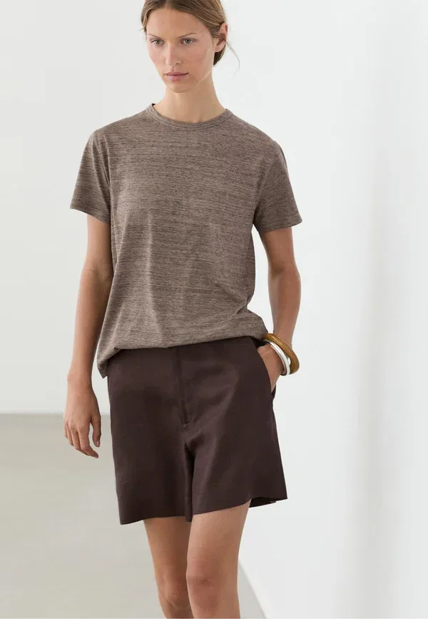 Шорты Massimo Dutti, крапчатый тёмно-коричневый — фото 4