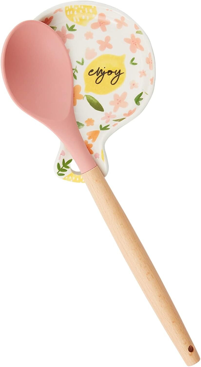 

Набор подставок для ложек Mud Pie Lemon, мульти, подставка 5,75 x 4,5 дюйма | ложка 12 1/2", Milti