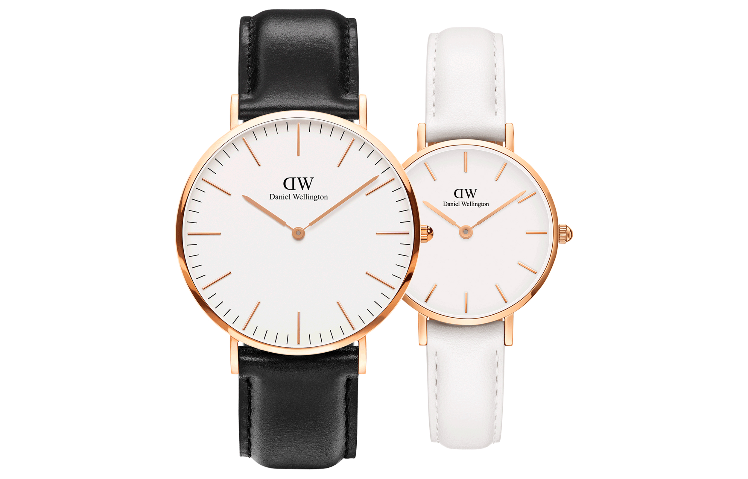 

DW/DanielWellington Часы Daniel Wellington Couple Watch Wrist Watch Quartz Movement Genuine Leather Strap 28&40mm White Dial Unisex