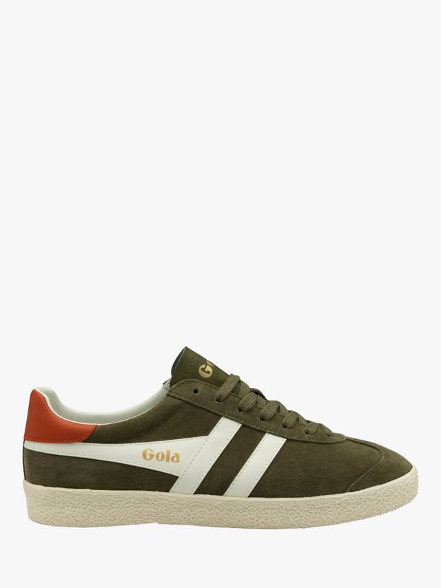 

Классические замшевые кроссовки с медалями Gola, цвет Khaki/Off White/Orange