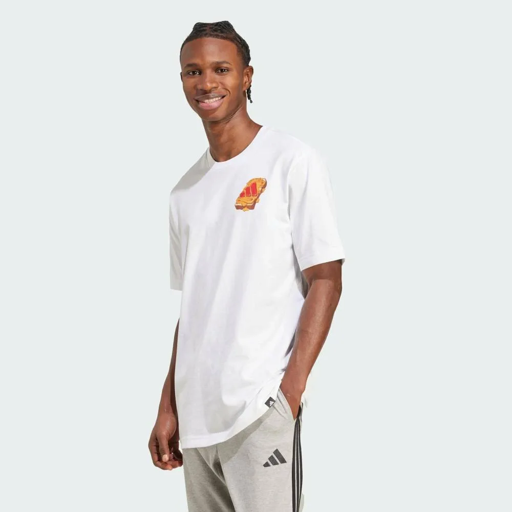 Футболка с капюшоном с графическим принтом «Арахисовое масло и джем» Adidas, white