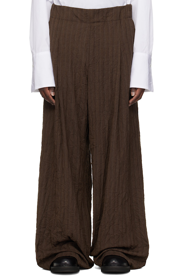 

Брюки плиссе Dries Van Noten, коричневый