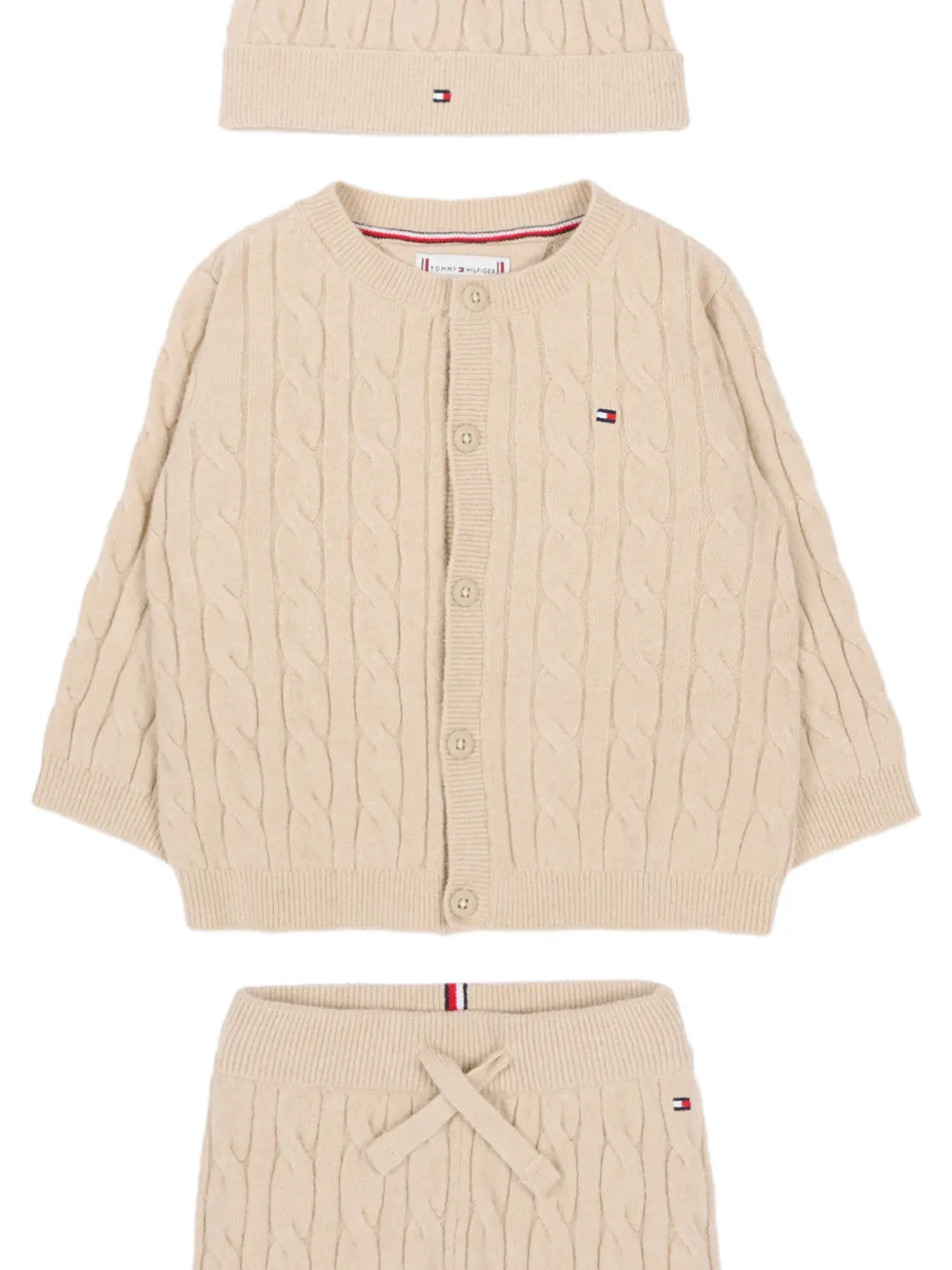 Комплект из брюк с вышитым логотипом Tommy Hilfiger Junior, бежевый — фото 3