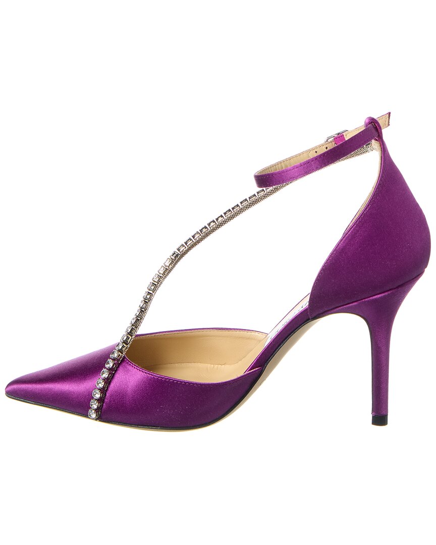 Сатиновые туфли Jimmy Choo Talika 85, розовый — фото 2