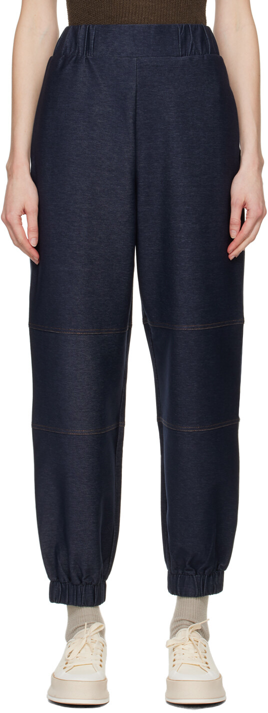 

Брюки Бадессе Max Mara Leisure, темно-синий