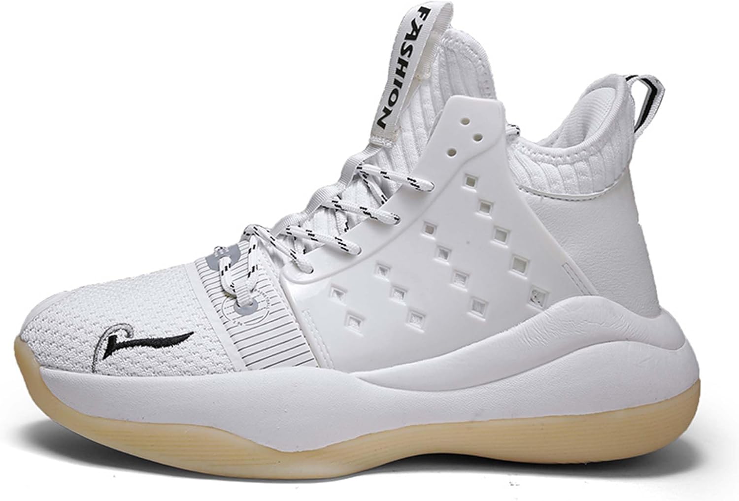 

Мужские баскетбольные кроссовки с высоким верхом, легкие дышащие кроссовки из сетки для бега, прогулок и спорта, баскетбольные кроссовки для мужчин для улицы или зала Vtiao, белый