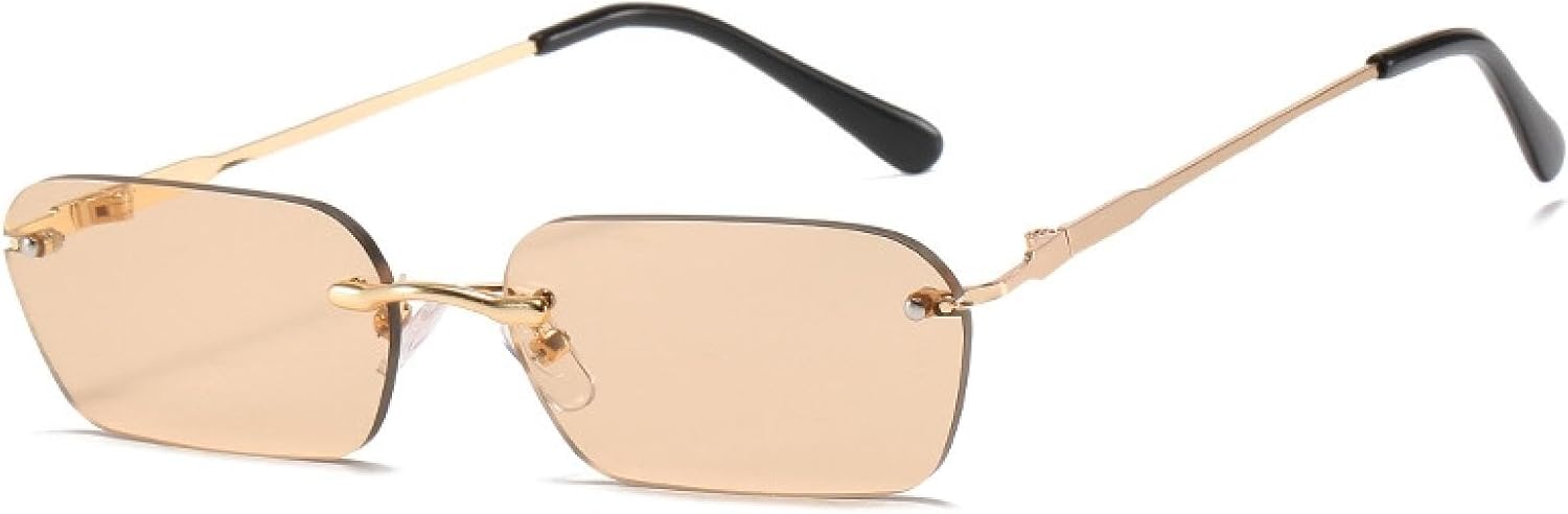 

Солнцезащитные очки с защитой от УФ-излучения UV400 | Легкие, без оправы, с металлическими шарнирами | Для женщин и мужчин, для занятий спортом на открытом воздухе и вождения DSVIGF, Tea