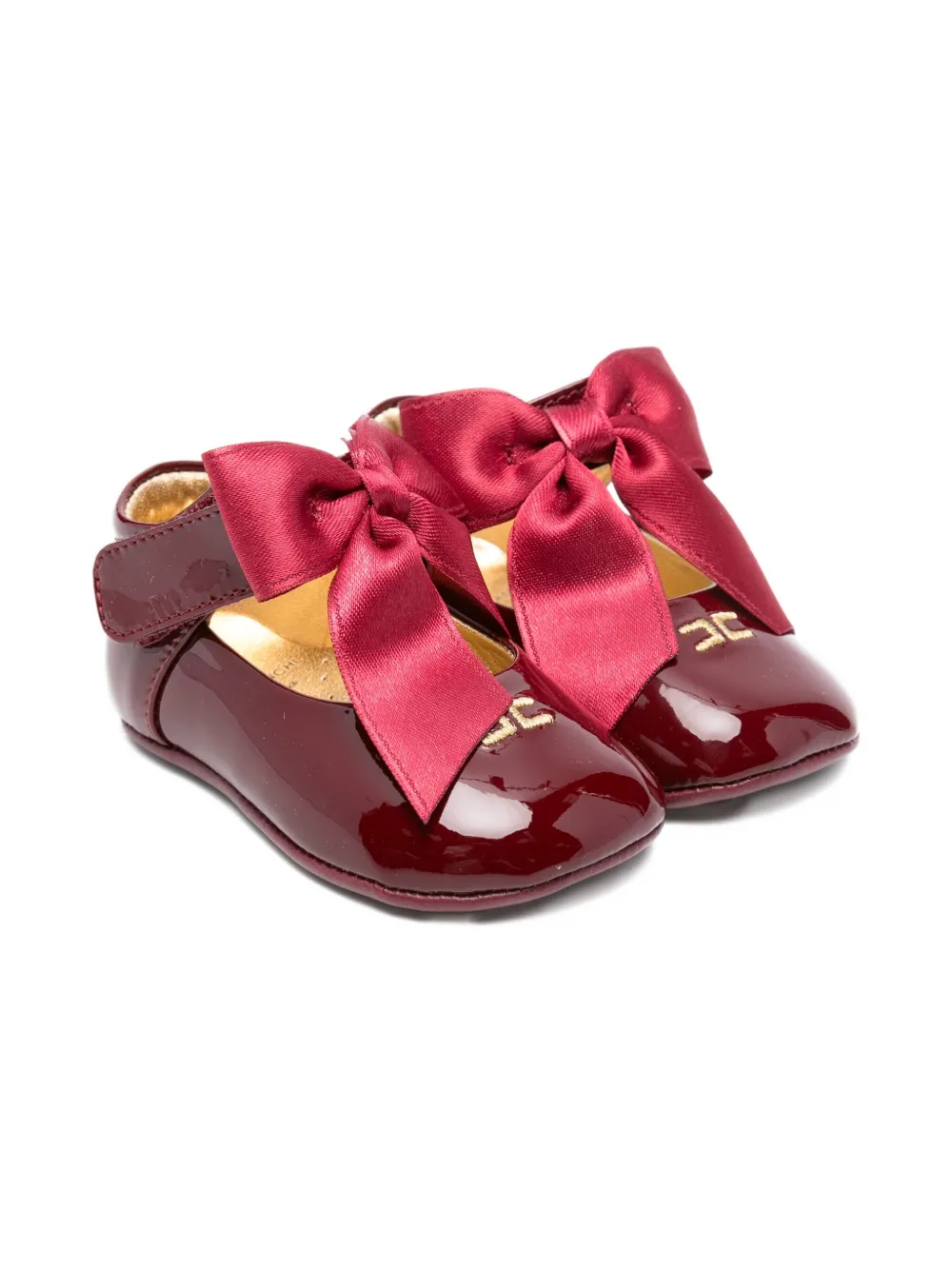

Балетки с бантом из лакированной кожи Elisabetta Franchi La Mia Bambina, красный