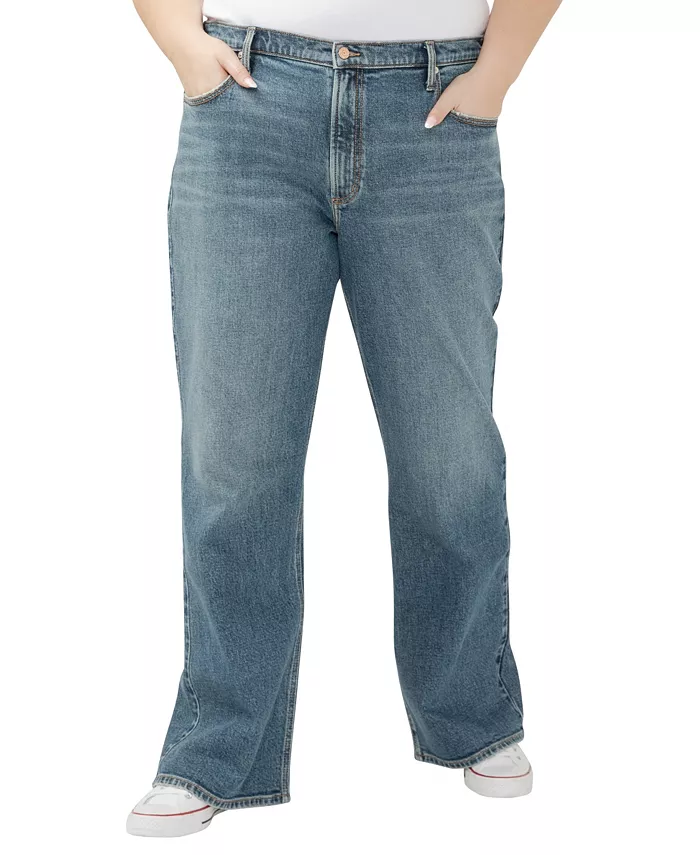 

Джинсы-клеш Plus Size со средней посадкой и свободным кроем Silver Jeans Co., синий