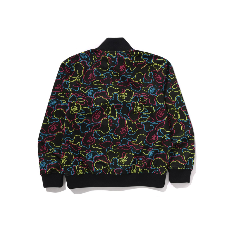 A BATHING APE Бейп неоновый камуфляжный жаккардовый спортивный пиджак, Black BKX — фото 4