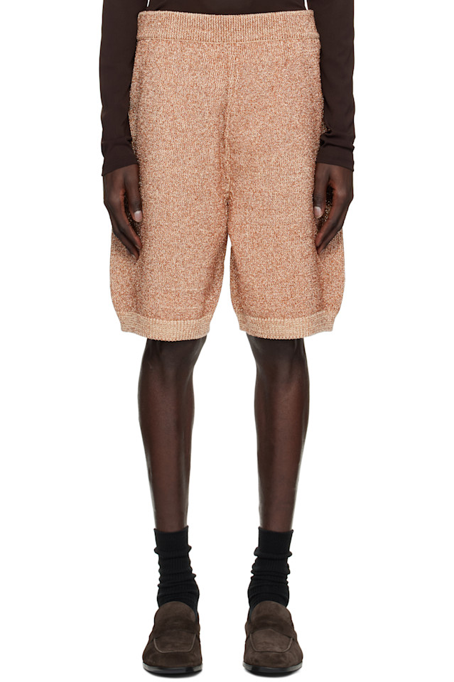 

Металлические трикотажные шорты Dries Van Noten, цвет antic cupper