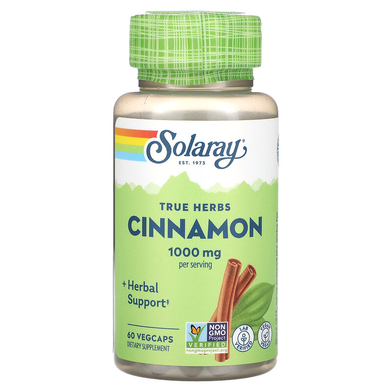 

Solaray, True Herbs, Cinnamon , 500 mg, 60 VegCaps