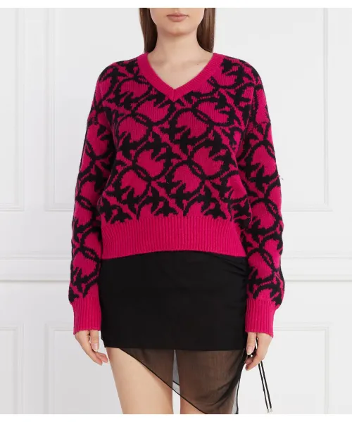 

Шерстяной свитер Regular fit Pinko, розовый