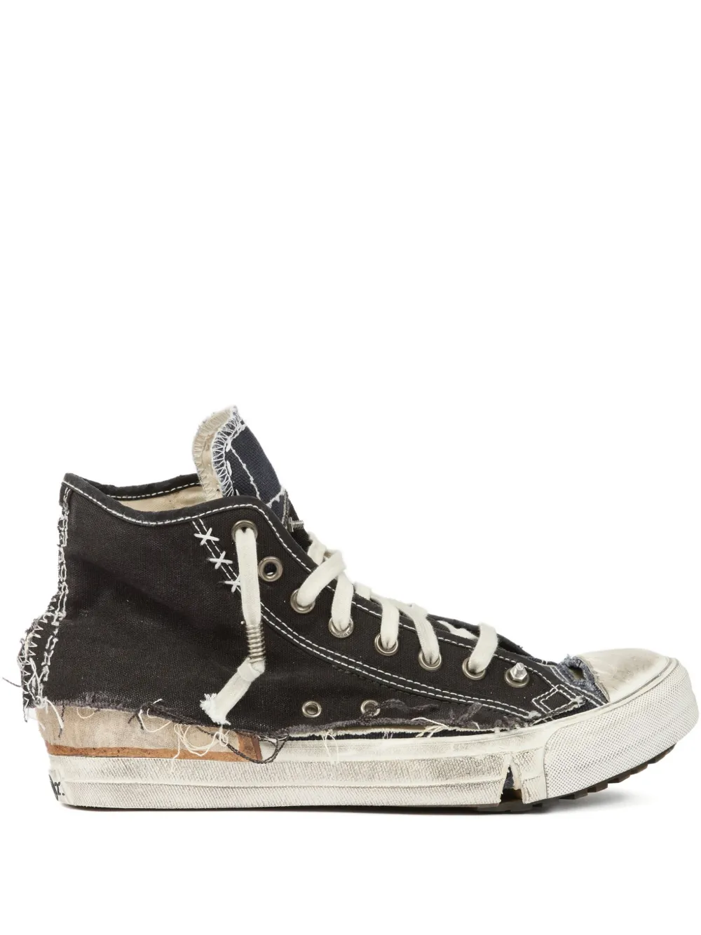 Высокие кеды с эффектом потертости Maison Margiela, черный