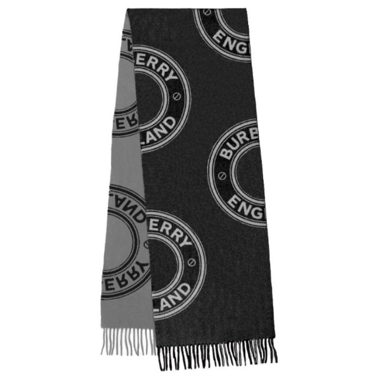 

Burberry Вязаный шарф унисекс черный, Black/Gray