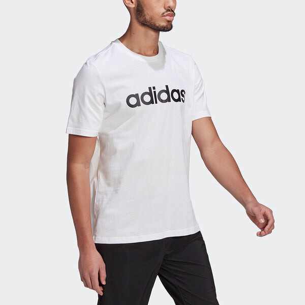 Футболка мужские спортивные с круглым вырезом и коротким рукавом Adidas, белый — фото 4